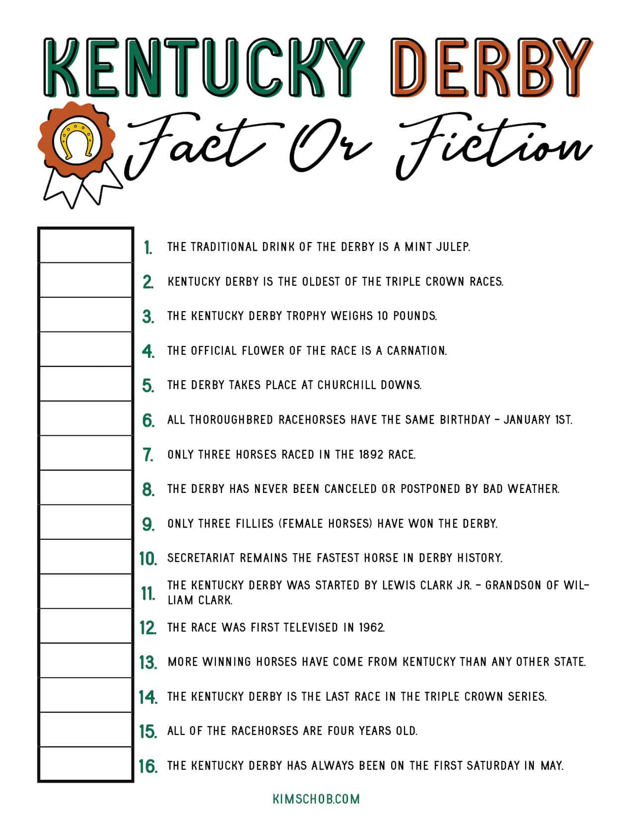 Free Kentucky Derby Printable Games - Kim Schob with regard to Kentucky Derby Printables Free