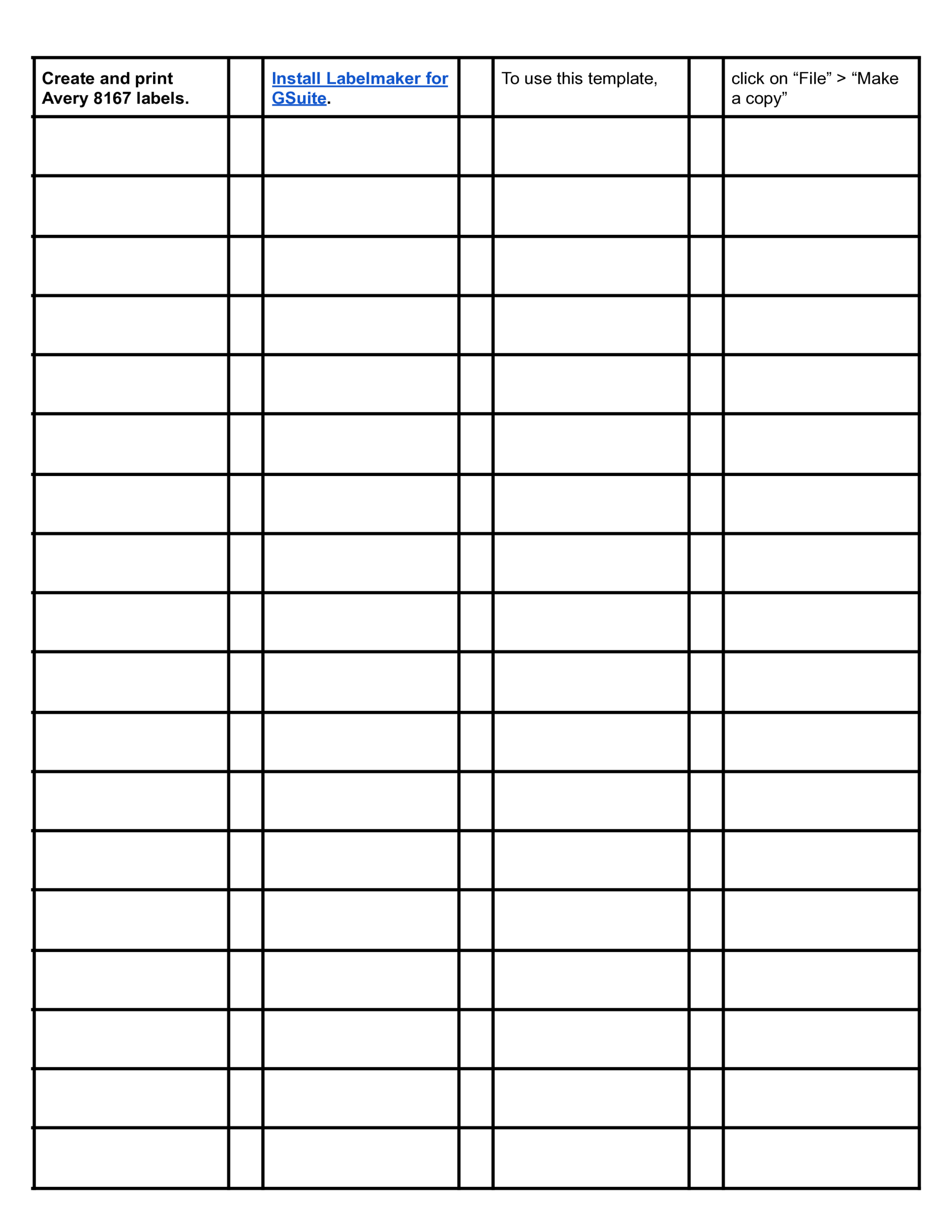 Free Label Template Compatible With Avery® 8167 - For Google Docs with Avery 8167 Template Free