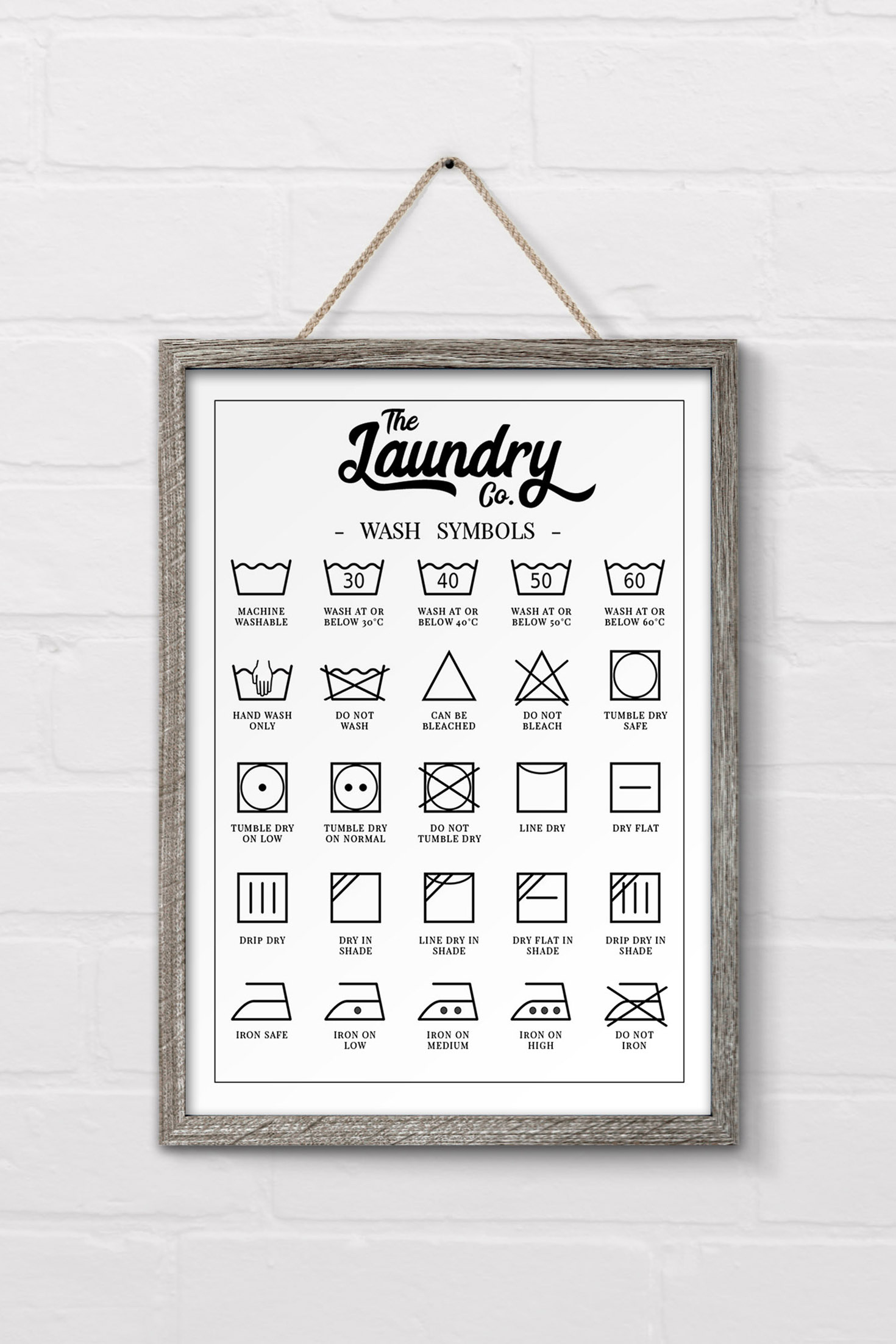 Free Laundry Symbols Wall Art Printable - 24/7 Moms with Free Printable Laundry Signs