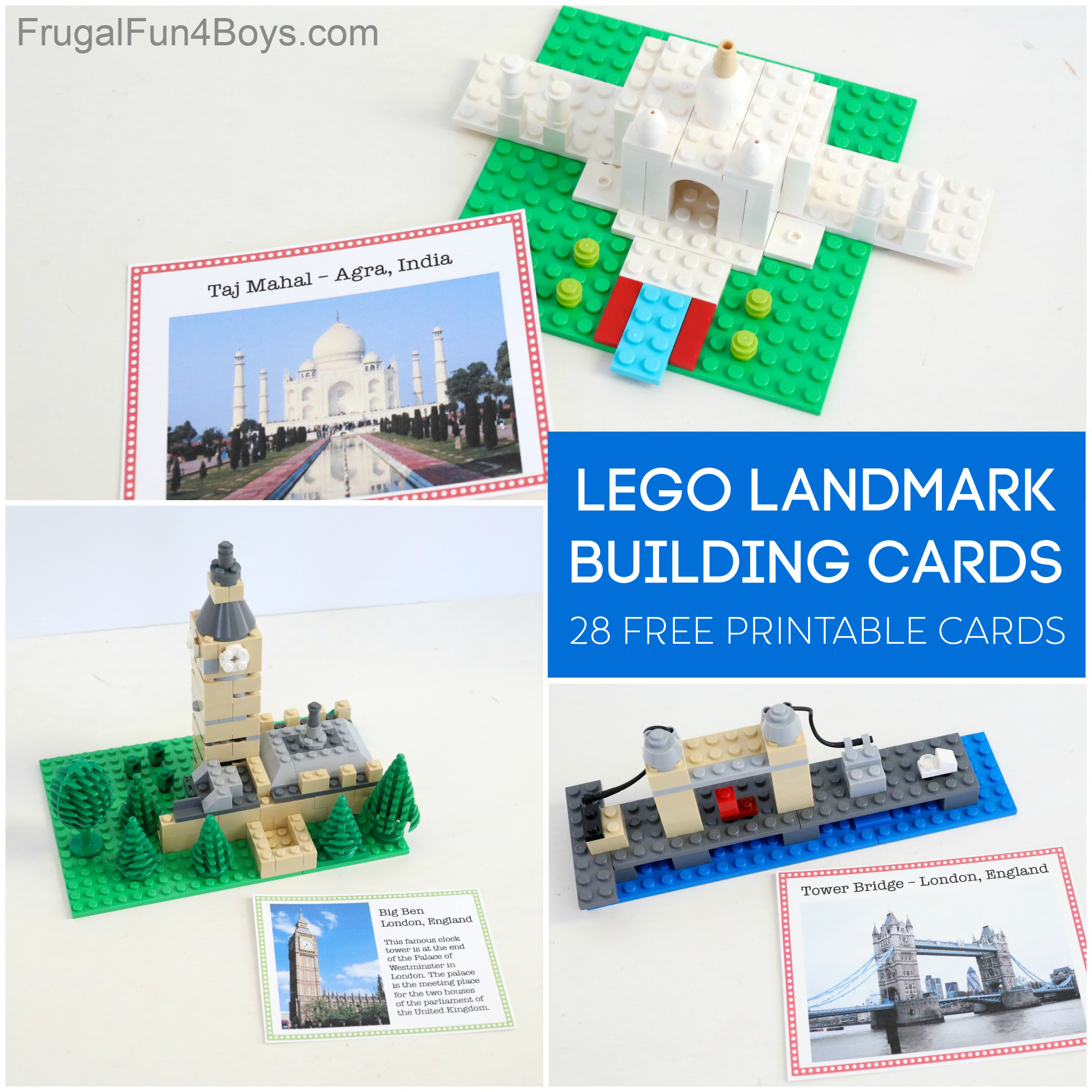 Free Lego World Landmark Building Cards - Frugal Fun For Boys And within Free Printable Card Building Kits