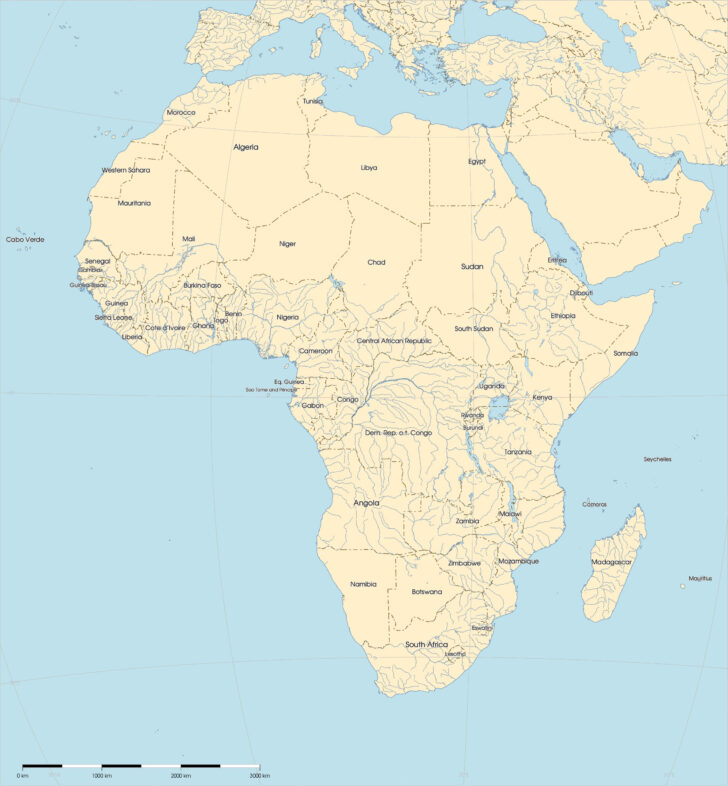 Free Printable Map of Africa Free Printable Map of Africa