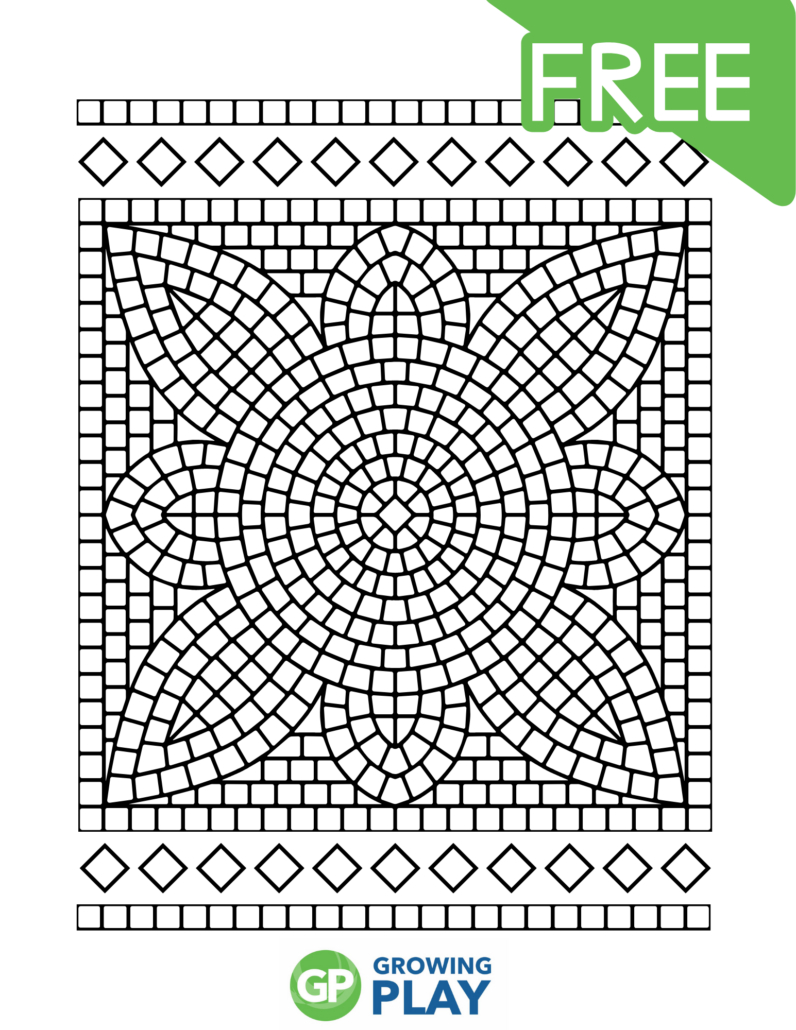 Free Mosaic Coloring Pages To Print - Growing Play with regard to Free Mosaic Printables