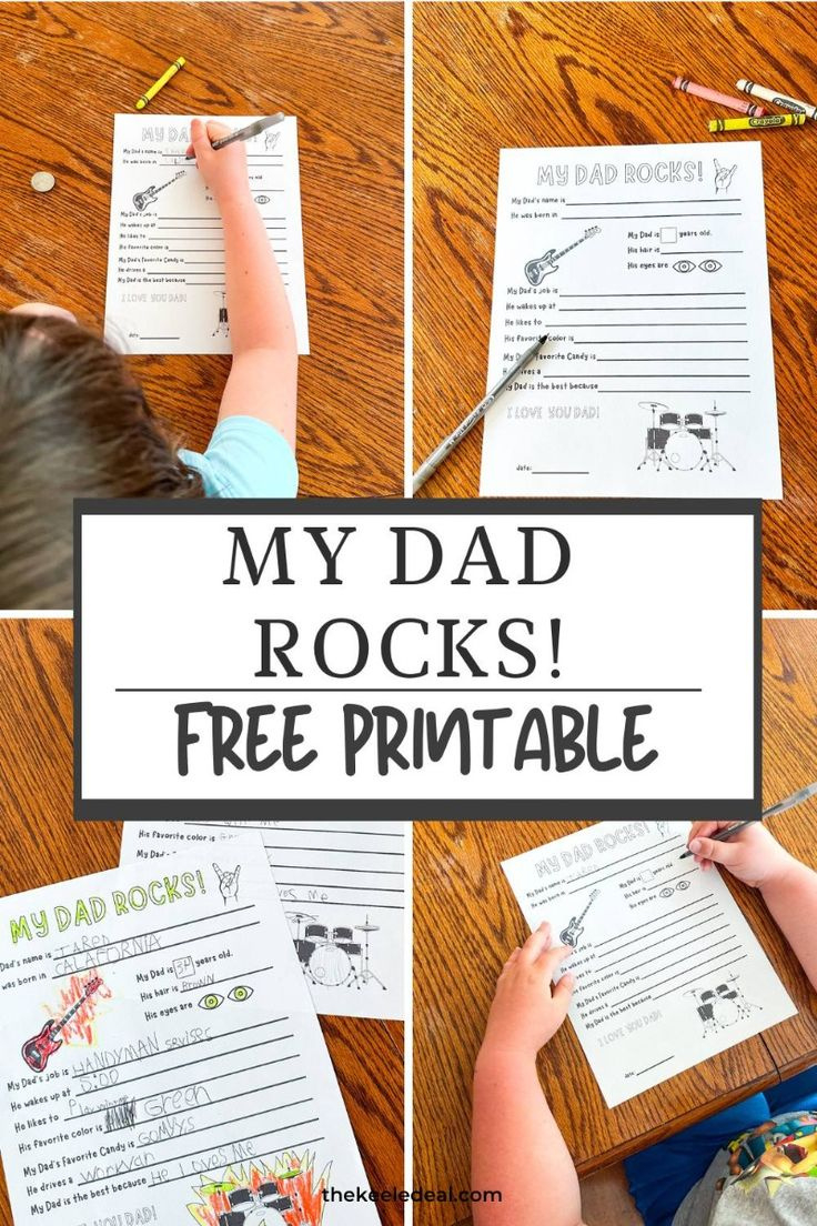 Free My Dad Rocks Printable within My Dad Rocks Free Printable