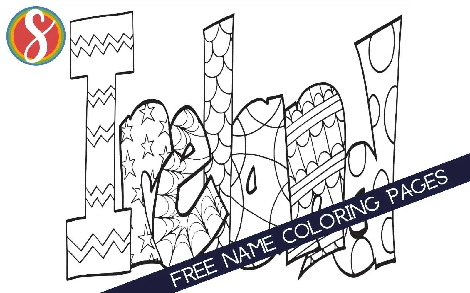 Free Name Coloring Pages — Stevie Doodles for Free Name Printables