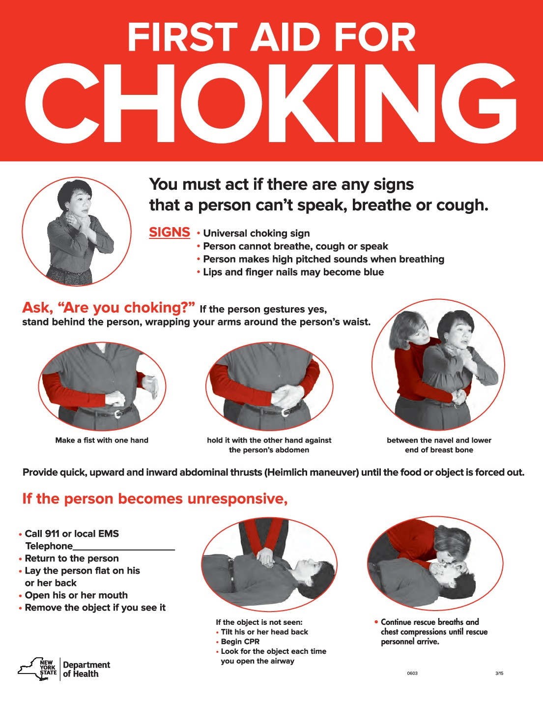 Free New York Choking First Aid Labor Law Poster 2025 with Choking Poster Free Printable