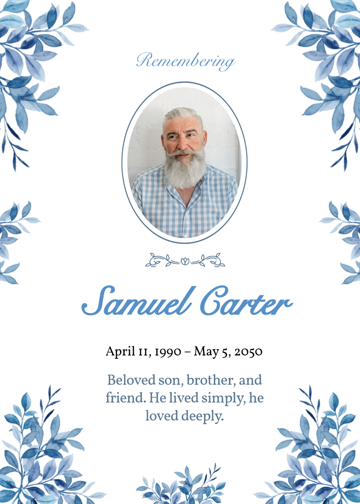 Free Obituary Templates, Editable And Printable pertaining to Editable Obituary Template Free
