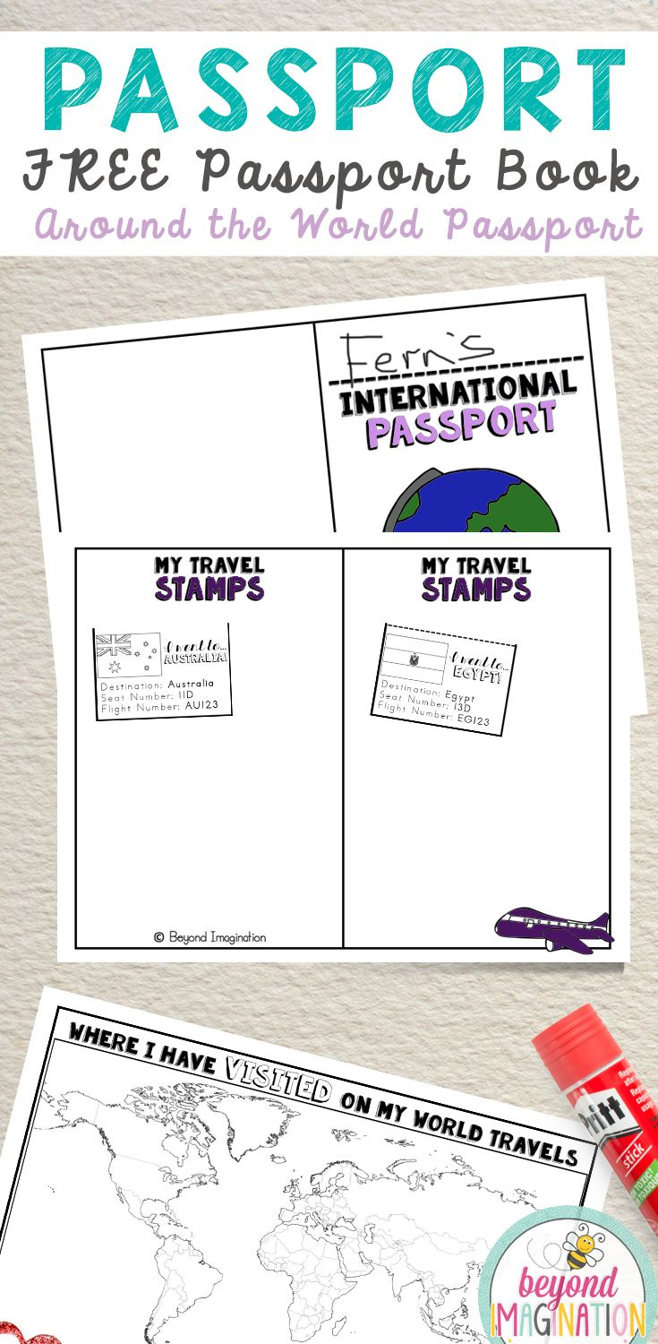 Free Play Passport | Passports Kids Printables | Around The World throughout Free Printable Stamps For Role Play