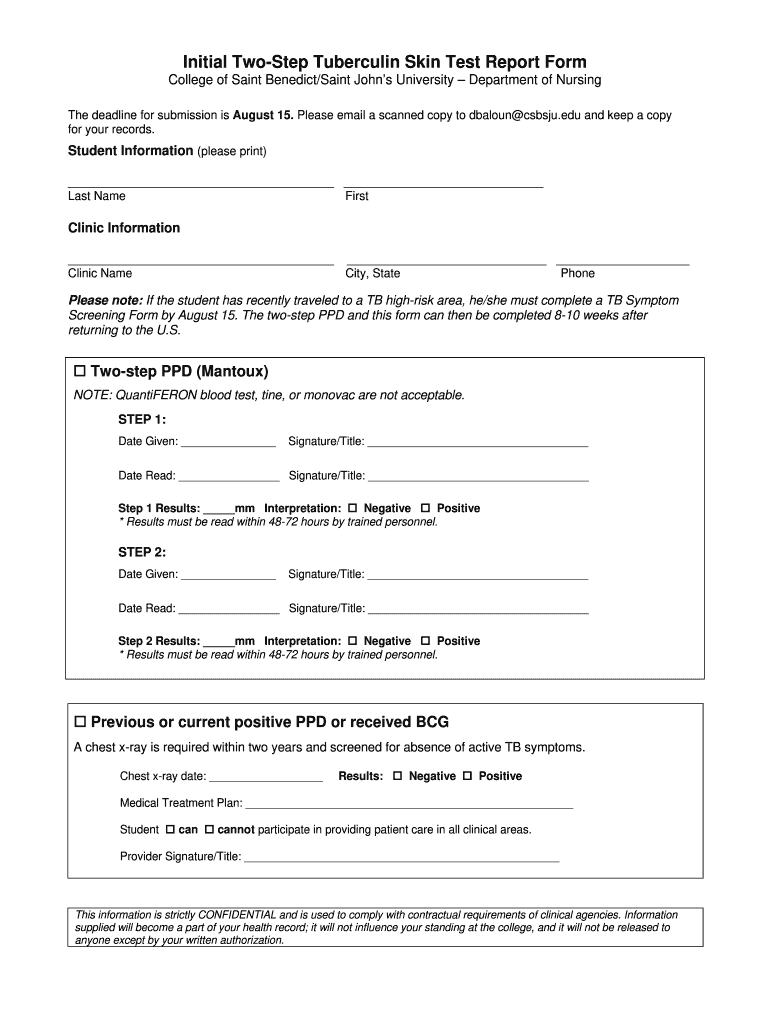 Free Printable 2 Step Tb Test Form Pdf Download: Fill Out &amp;amp; Sign with regard to Free Printable Tb Forms