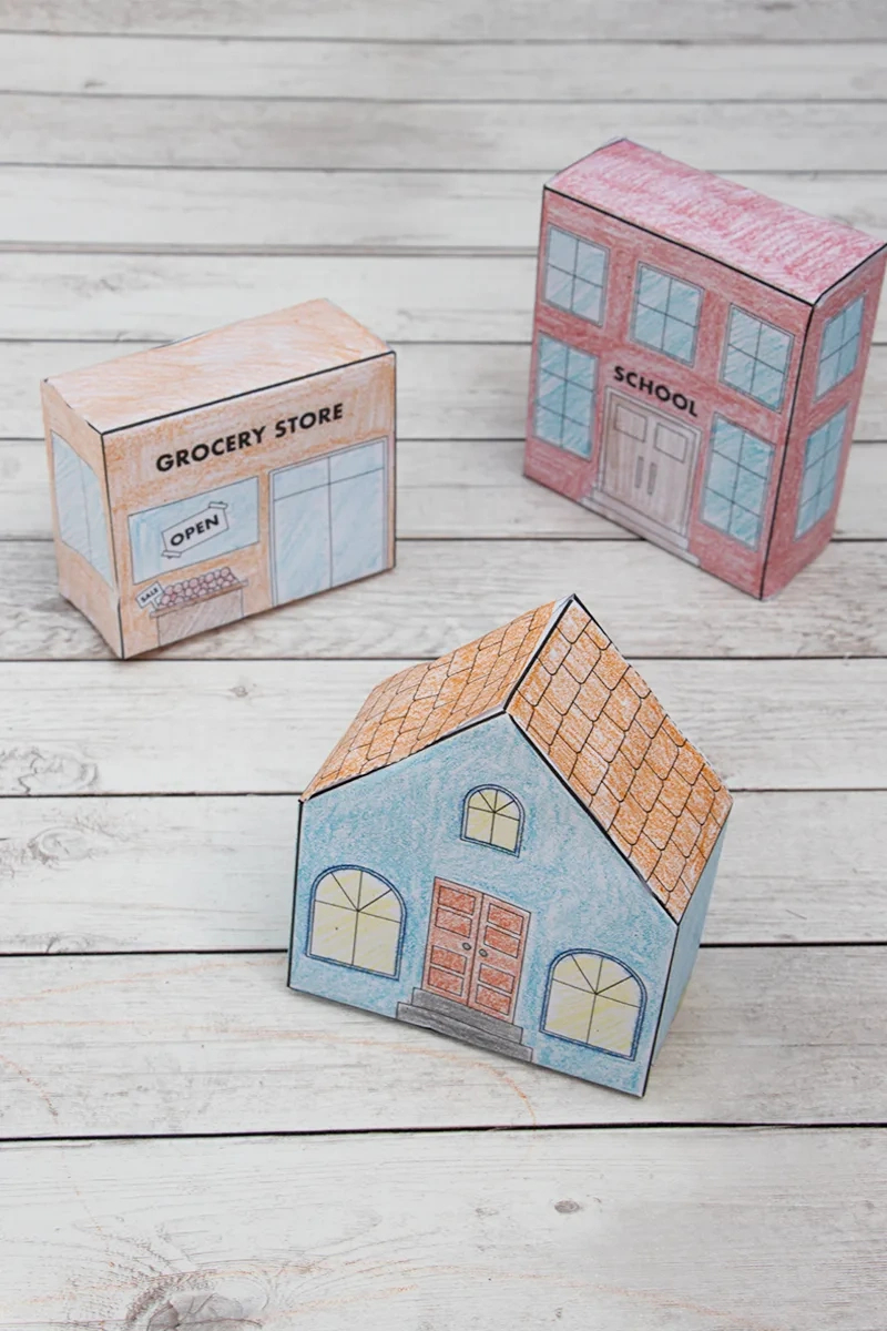 Free Printable 3D Buildings Coloring Pages - Pjs And Paint in Free Downloadable Printable Model Buildings
