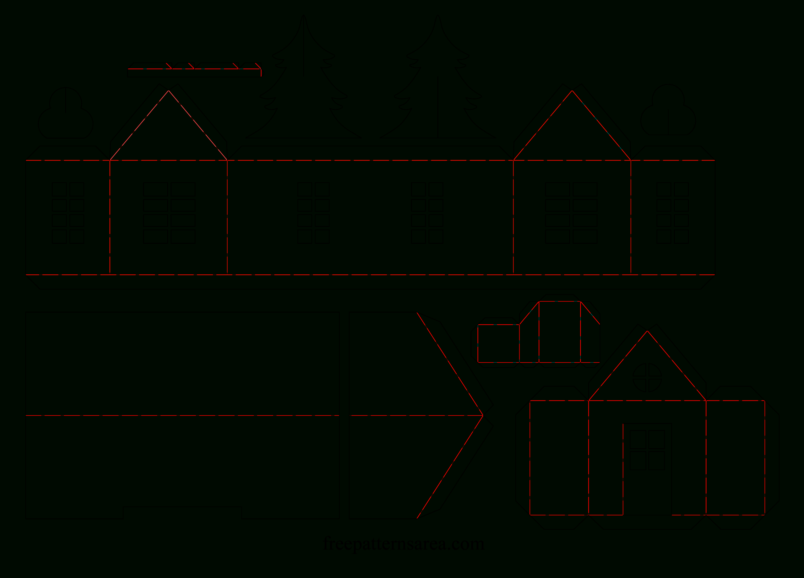 Free Printable 3D Paper House Template For Craft - Freepatternsarea with regard to Free Paper Building Templates