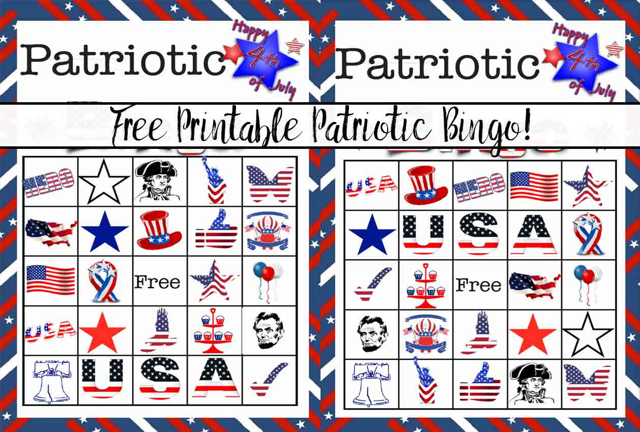 Free Printable 4Th Of July Patriotic Bingo in 4th of July Bingo Cards Printable Free
