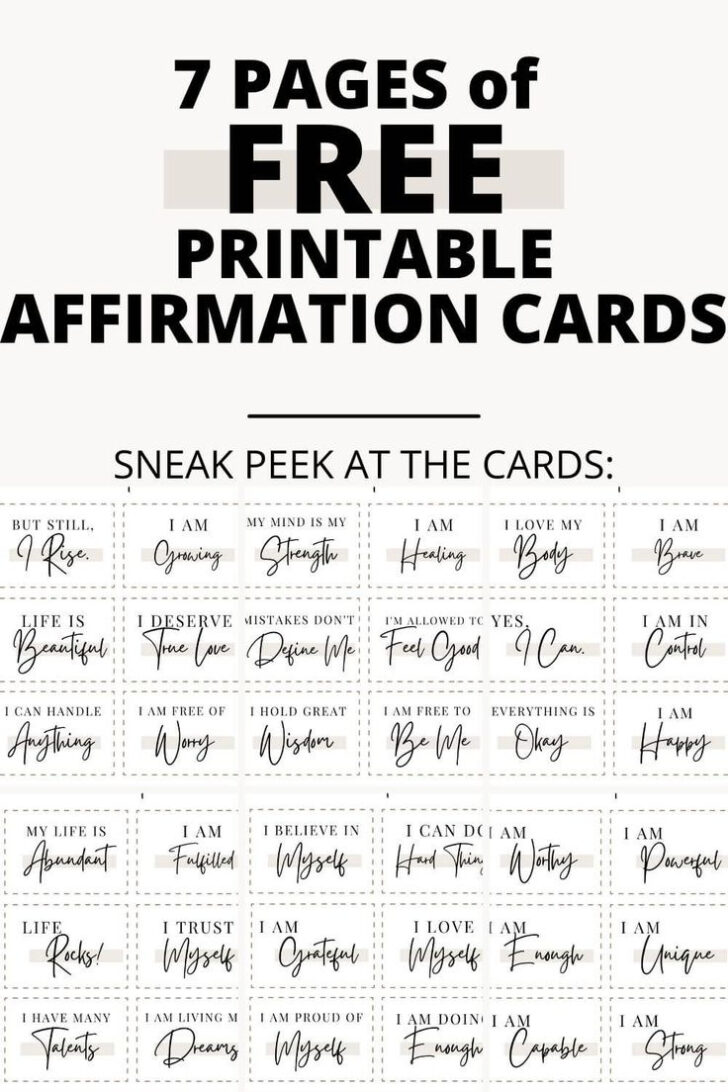 Free Affirmation Printables