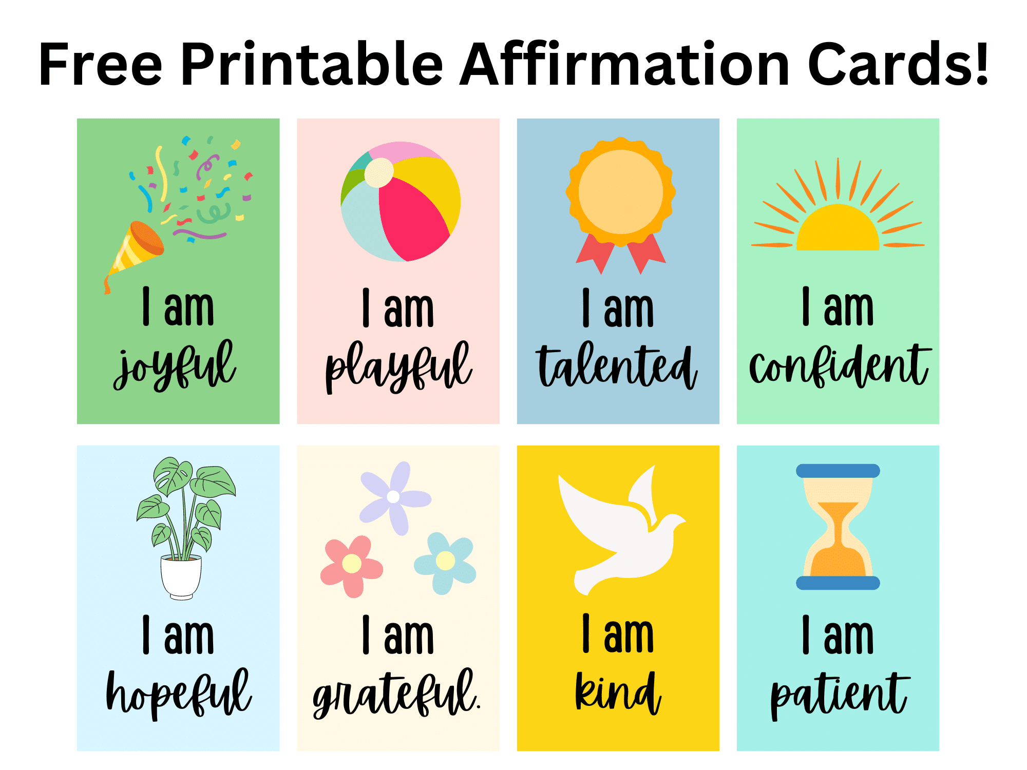 Free Printable Affirmation Cards For Kids - Therapy Shoppe for Free Affirmation Printables