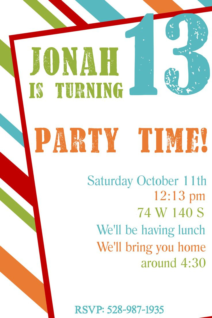 Free Printable Birthday Party Invitation Templates For Teenagers pertaining to Free Printable 13Th Birthday Party Invitations