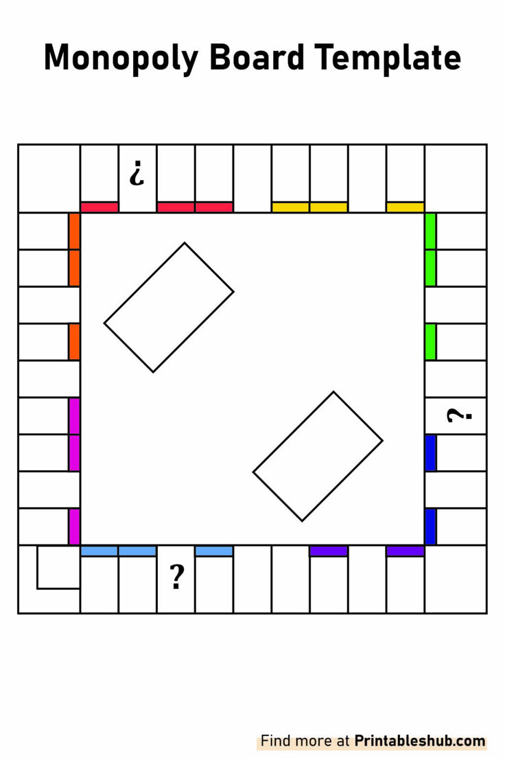 Free Printable Blank Monopoly (Board &amp;amp; Cards) Templates Pdf pertaining to Free Monopoly Template Download