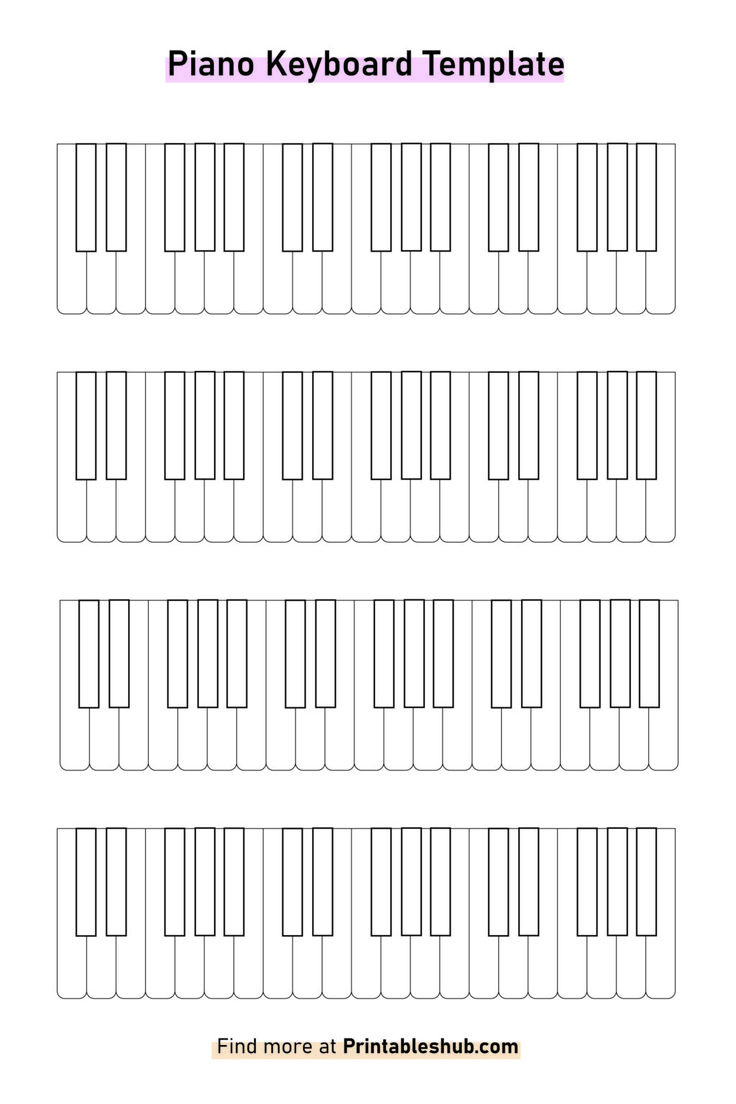 Free Printable Blank Piano Keyboard Template Pdf inside Free Printable Keyboard Template