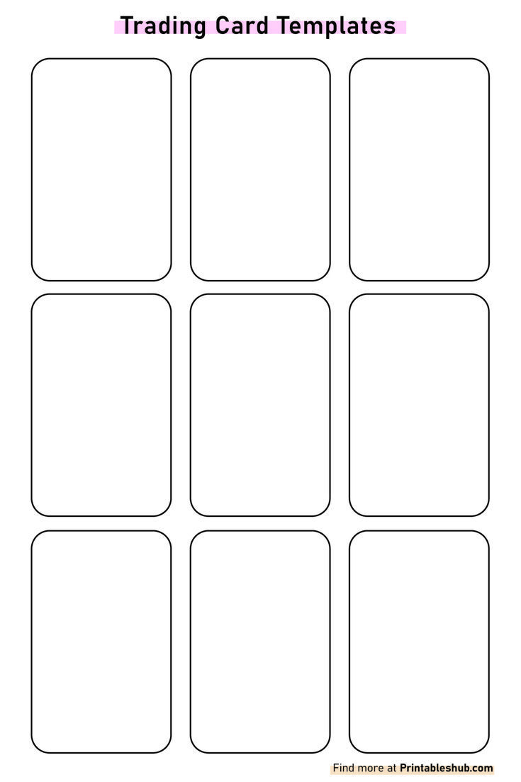 Free Printable Blank Trading Card Template Pdf for Free Printable Baseball Card Template