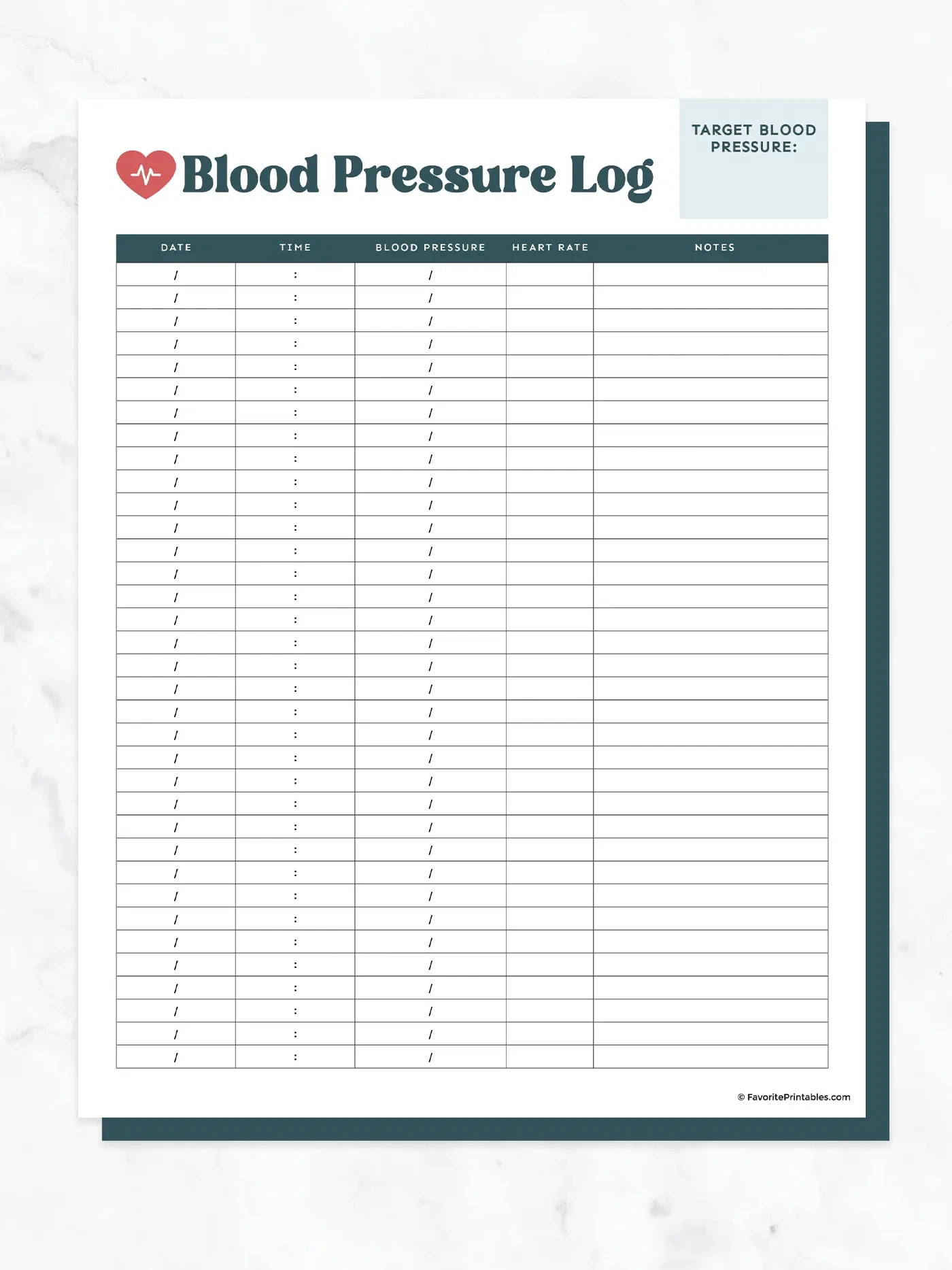 Free Printable Blood Pressure Log - Favorite Printables intended for Free Printable Blood Pressure Chart