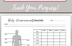 Free Printable Body Measurements Tracker Pdf for Body Measurement Chart Printable Free