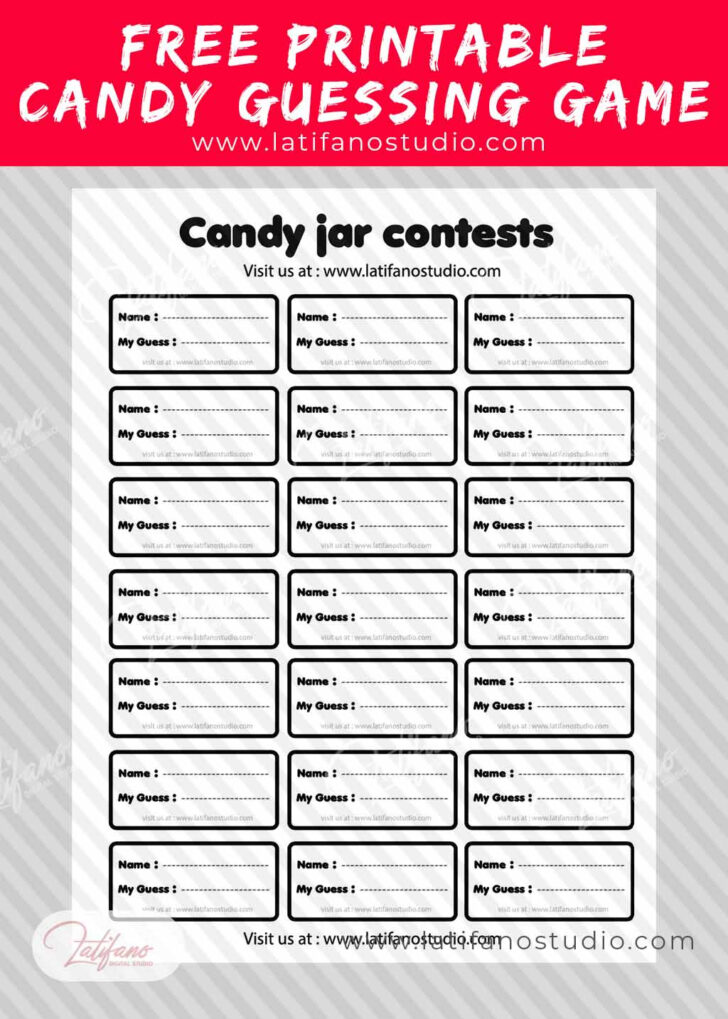 Free Printable Guess How Many Candies
