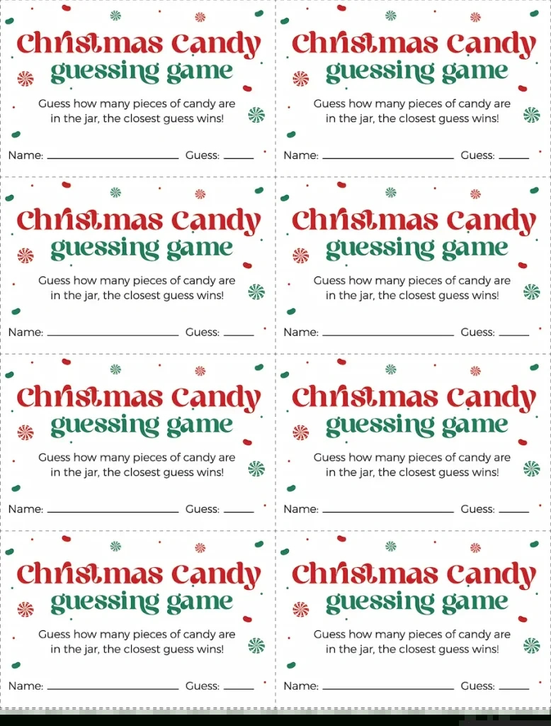 Free Printable Christmas Candy Guessing Game - Favorite Printables pertaining to Free Printable Guess How Many Candies
