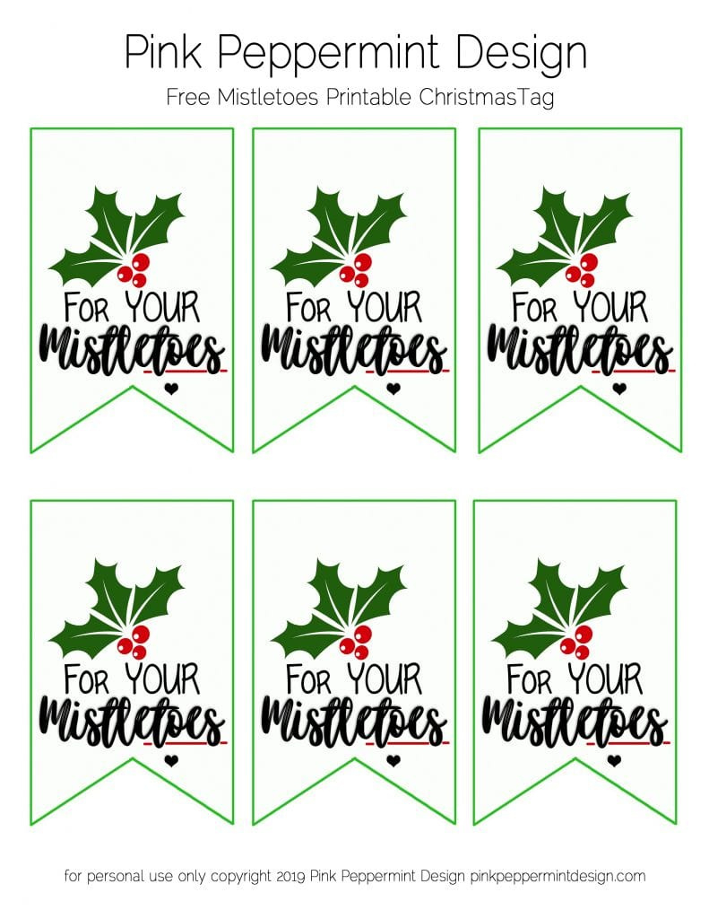 Free Printable Christmas Gift Tags : For Your Mistletoes — Pink with Free Mistletoes Printable