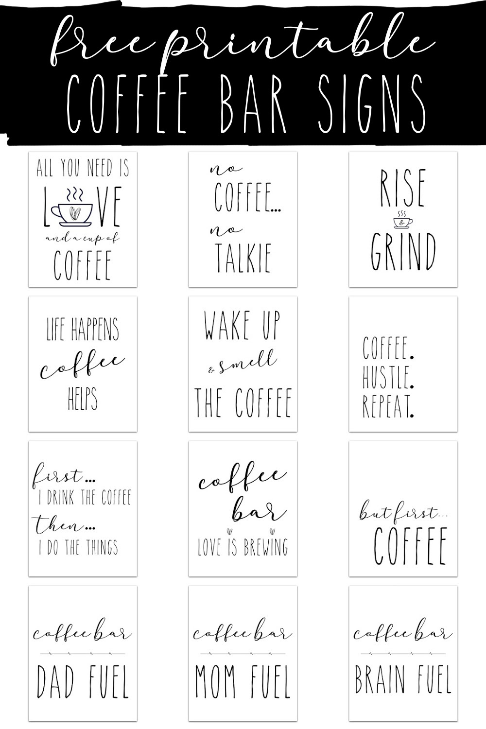 Free Printable Coffee Bar Signs - Extreme Couponing Mom throughout Free Printable Signs