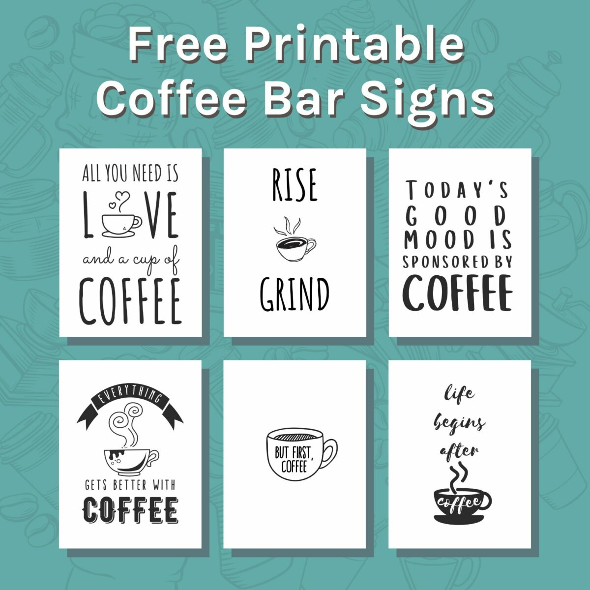 Free Printable Coffee Bar Signs/Fridge Magnets - Home Grounds intended for Free Printable Signs
