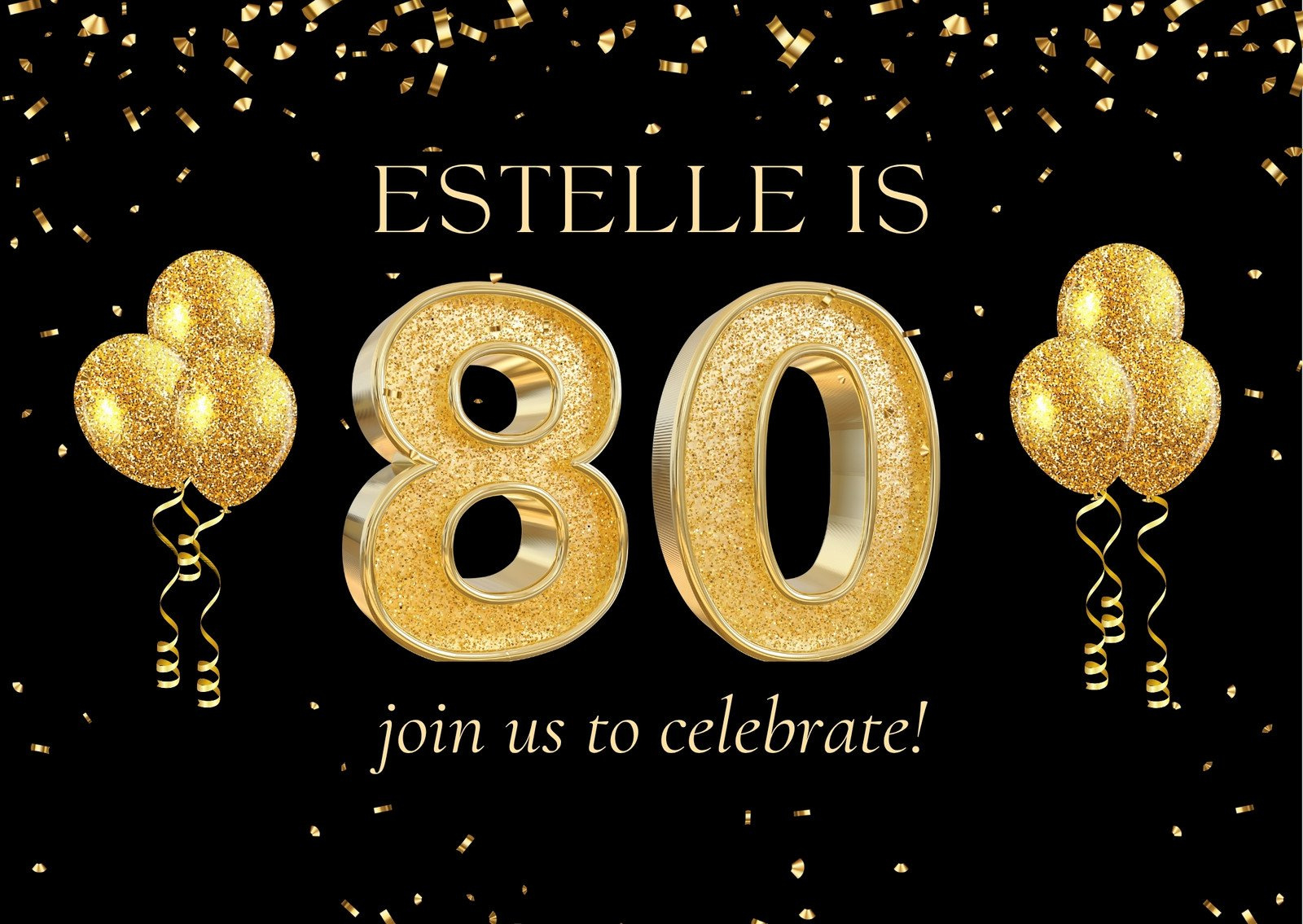 Free, Printable Custom 80Th Birthday Invitation Templates | Canva with Free Printable 80th Birthday Banners