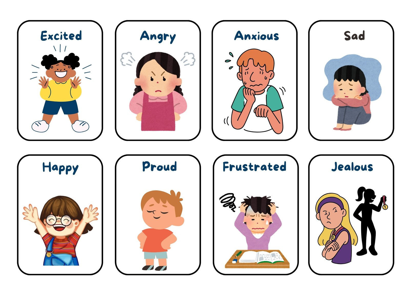 Free Printable Custom Emotions Flashcard Templates | Canva in Free Emoji Feelings Printable