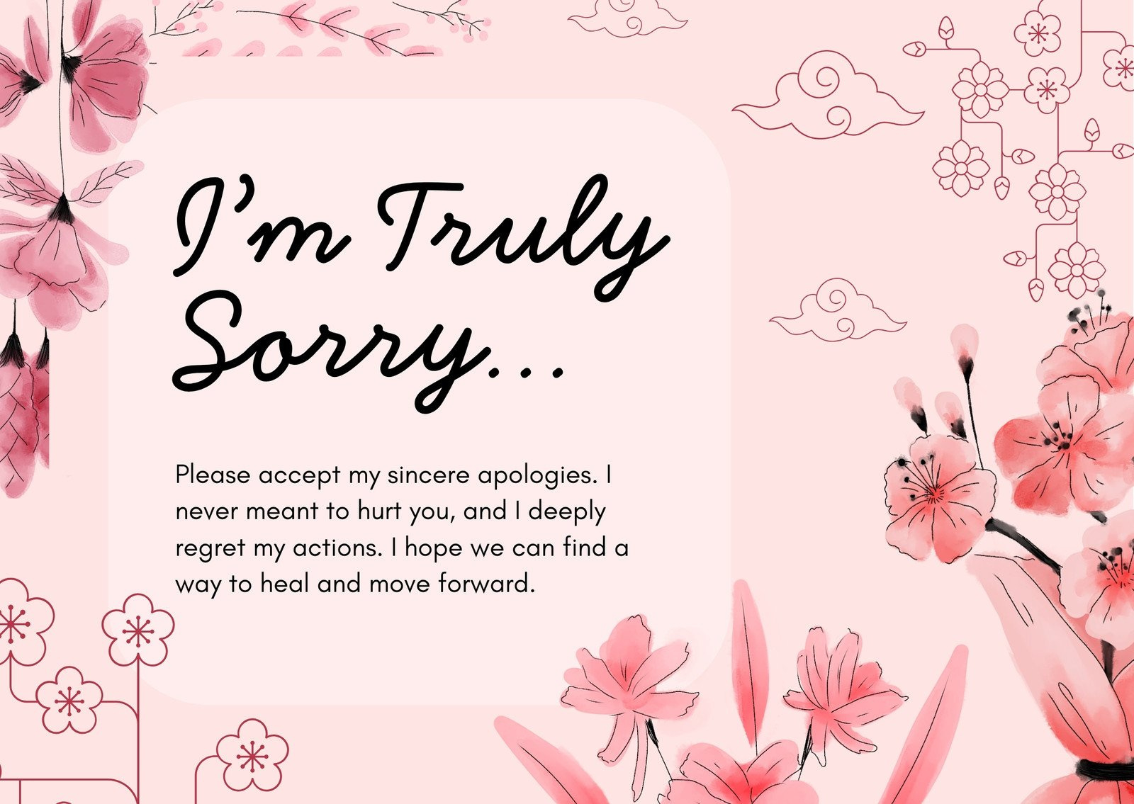 free printable customizable apology card templates canva pertaining to free im sorry printable cards Free Printable, Customizable Apology Card Templates | Canva pertaining to Free Im Sorry Printable Cards