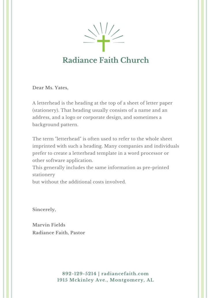 Free Church Letterhead Templates Word