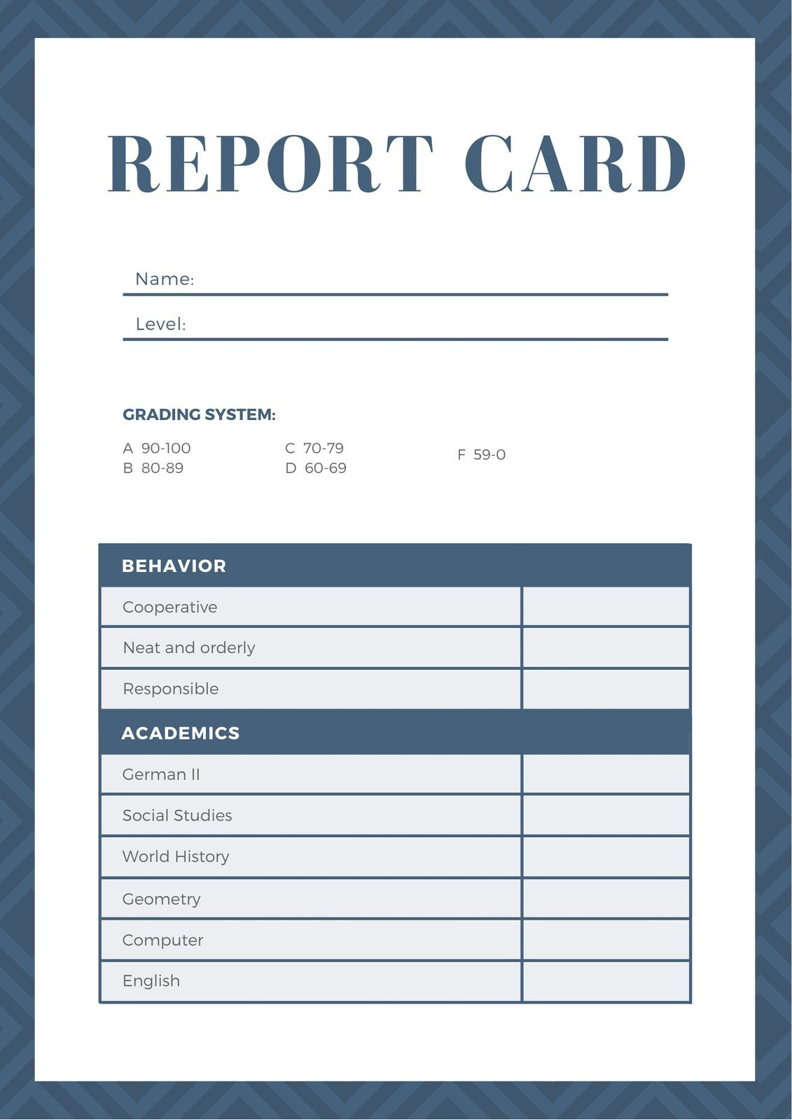 Free, Printable, Customizable Report Card Templates | Canva pertaining to Free Printable Student Information Cards