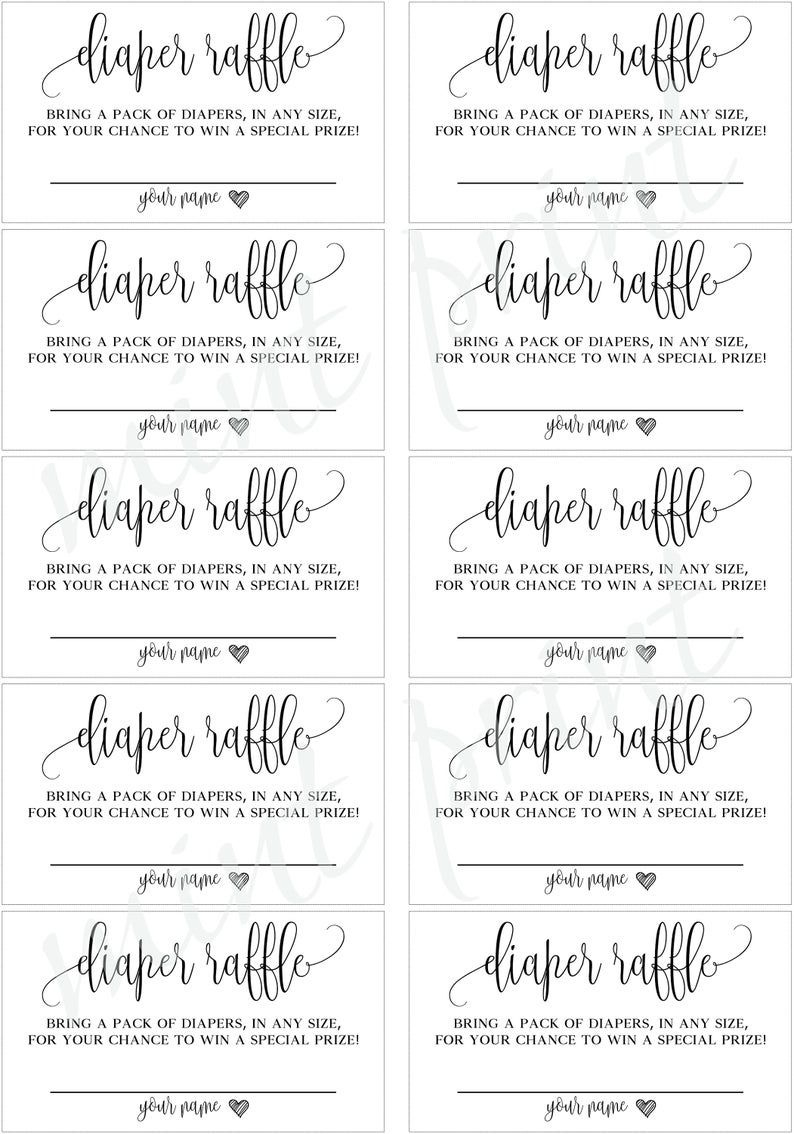 Free Printable Diaper Raffle Tickets - Shop On Pinterest for Free Editable Diaper Raffle Ticket Template