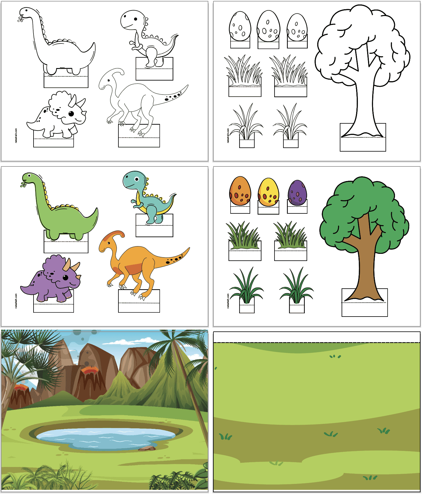 Free Printable Dinosaur Diorama - The Artisan Life in Free Diorama Printables