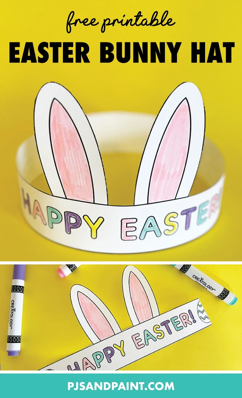 Free Printable Easter Bunny Hat - Pjs And Paint regarding Free Printable Easter Hats