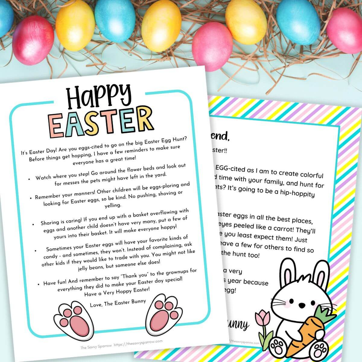Free Printable Easter Bunny Letter - 4 Letter Templates For Kids! inside Free Printable Easter Bunny Letters