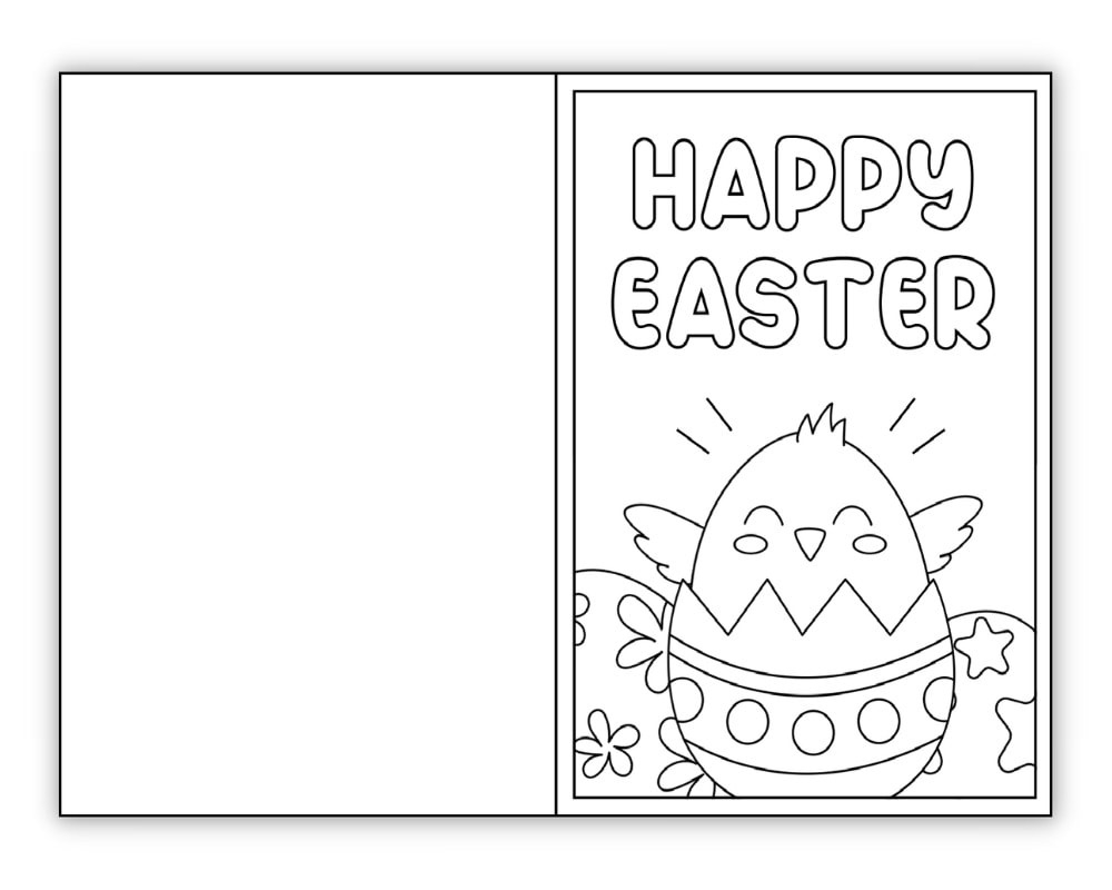 Free Printable Easter Cards To Color (Perfect For Kids!) - The inside Free Printable Easter Cards Black And White