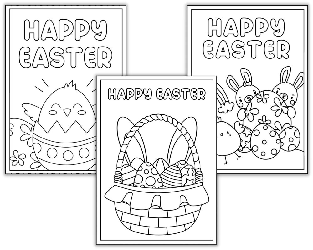 Free Printable Easter Cards To Color (Perfect For Kids!) - The regarding Free Printable Black and White Easter Cards For Kids