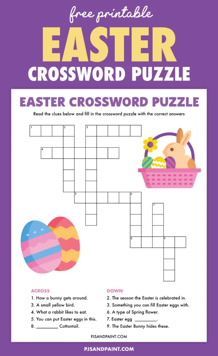 Easter Crossword Puzzle Free Printable
