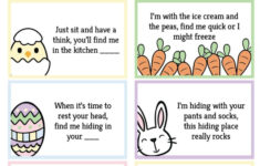 Free Printable Easter Egg Hunt Clues – World Of Printables with Free Printable Bedroom Door Signs Easter Theme