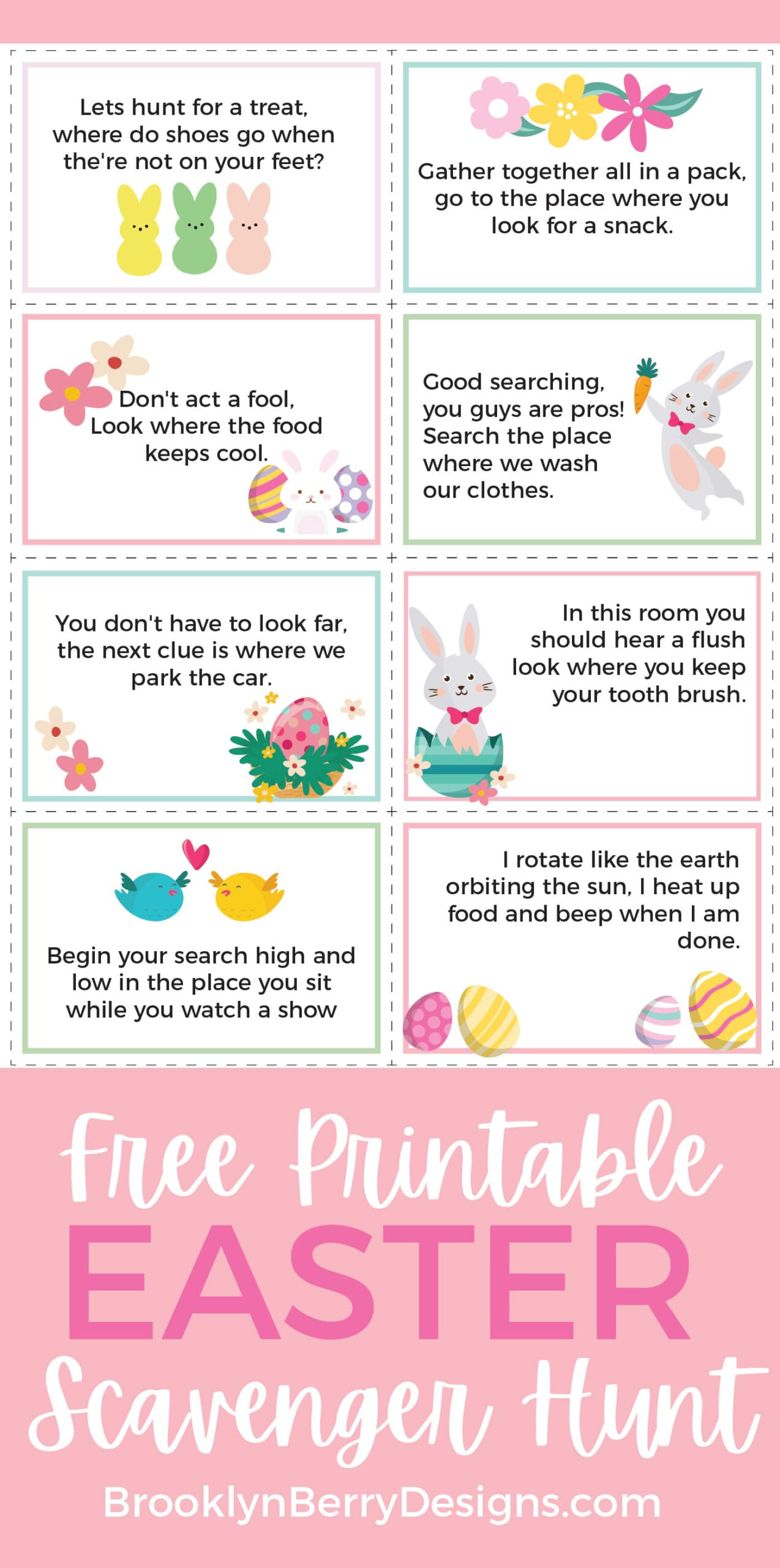 Free Printable Easter Scavenger Hunt - Brooklyn Berry Designs with regard to Free Printable Easter Basket Hunts