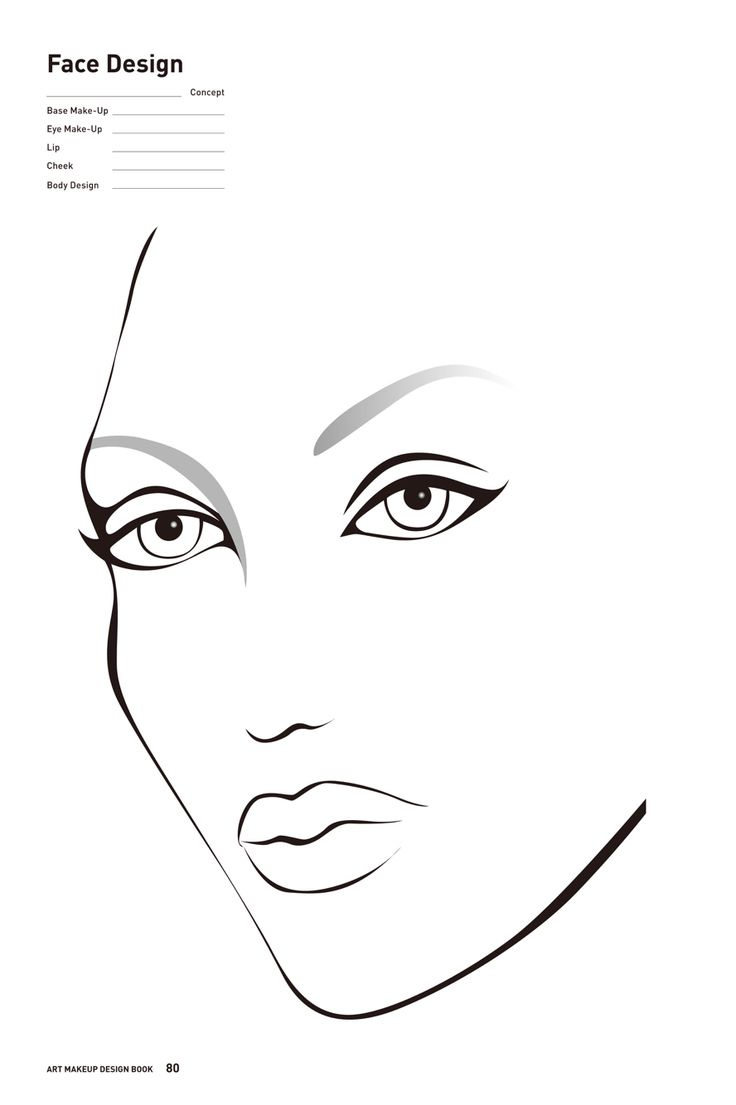 Free Printable Face Chart For Makeup Artists #Facechart#Makeup#Mua with regard to Free Printable Face Charts For Makeup Artists