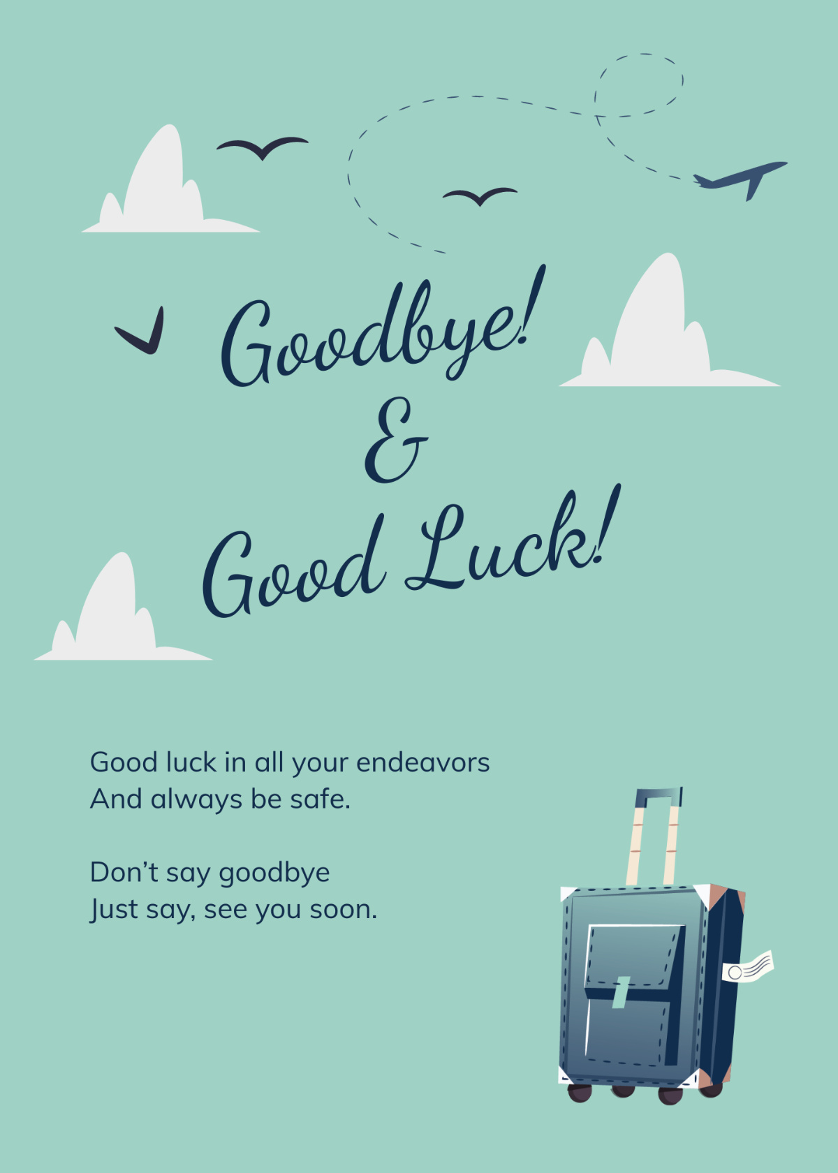 Free Printable Farewell Card Template To Edit Online for Free Printable Farewell Cards