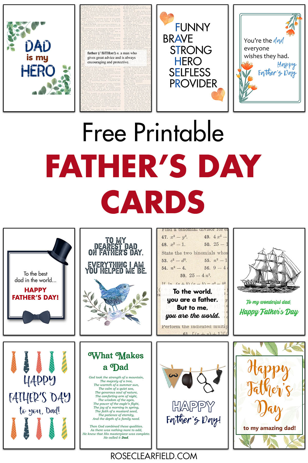 Free Printable Father&amp;#039;S Day Cards • Rose Clearfield within Fathers Day Cards From Wife Free Printable