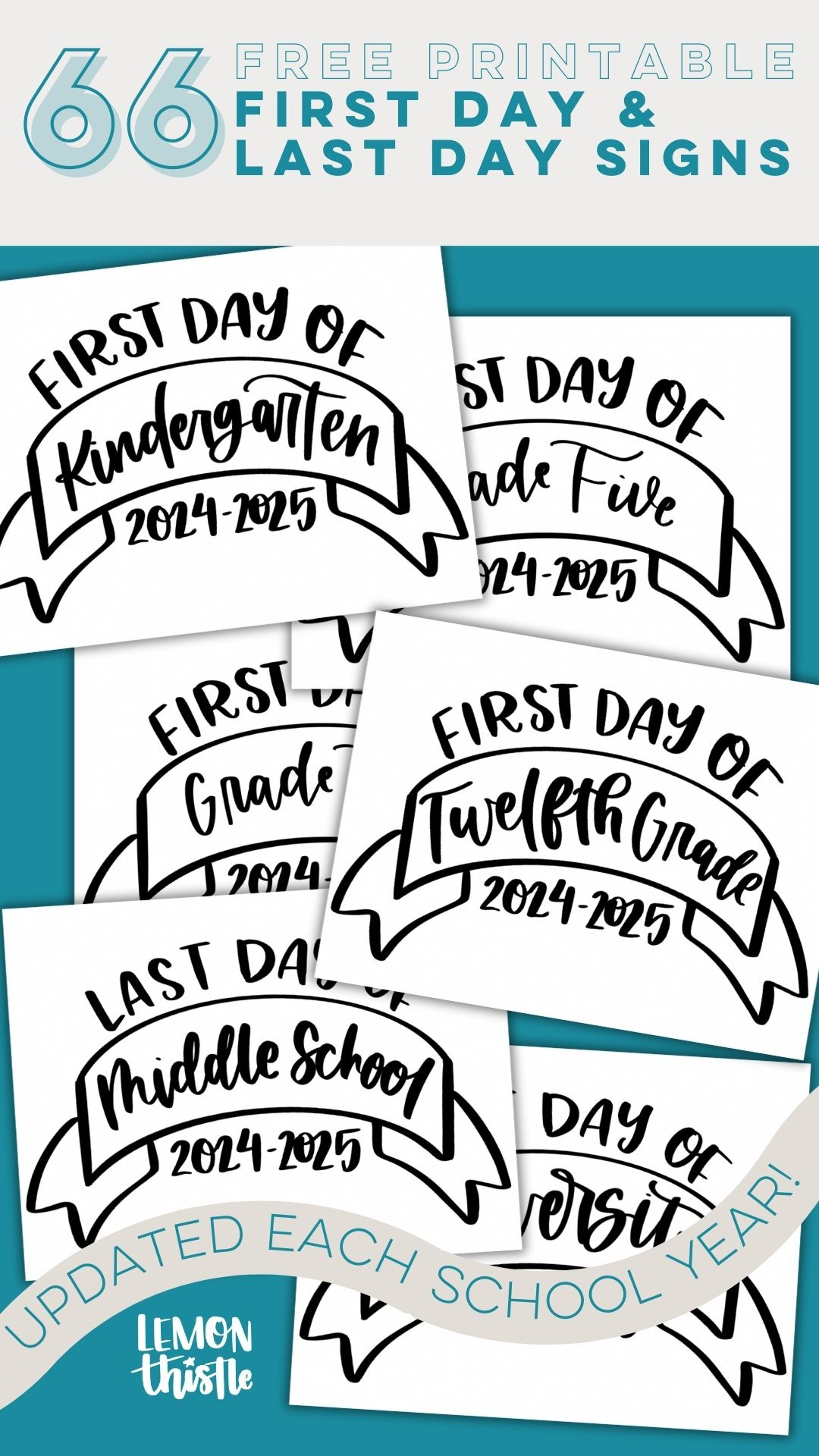 Free Printable First Day Of School Signs (And Last Day!) - Lemon regarding Free Printable Signs