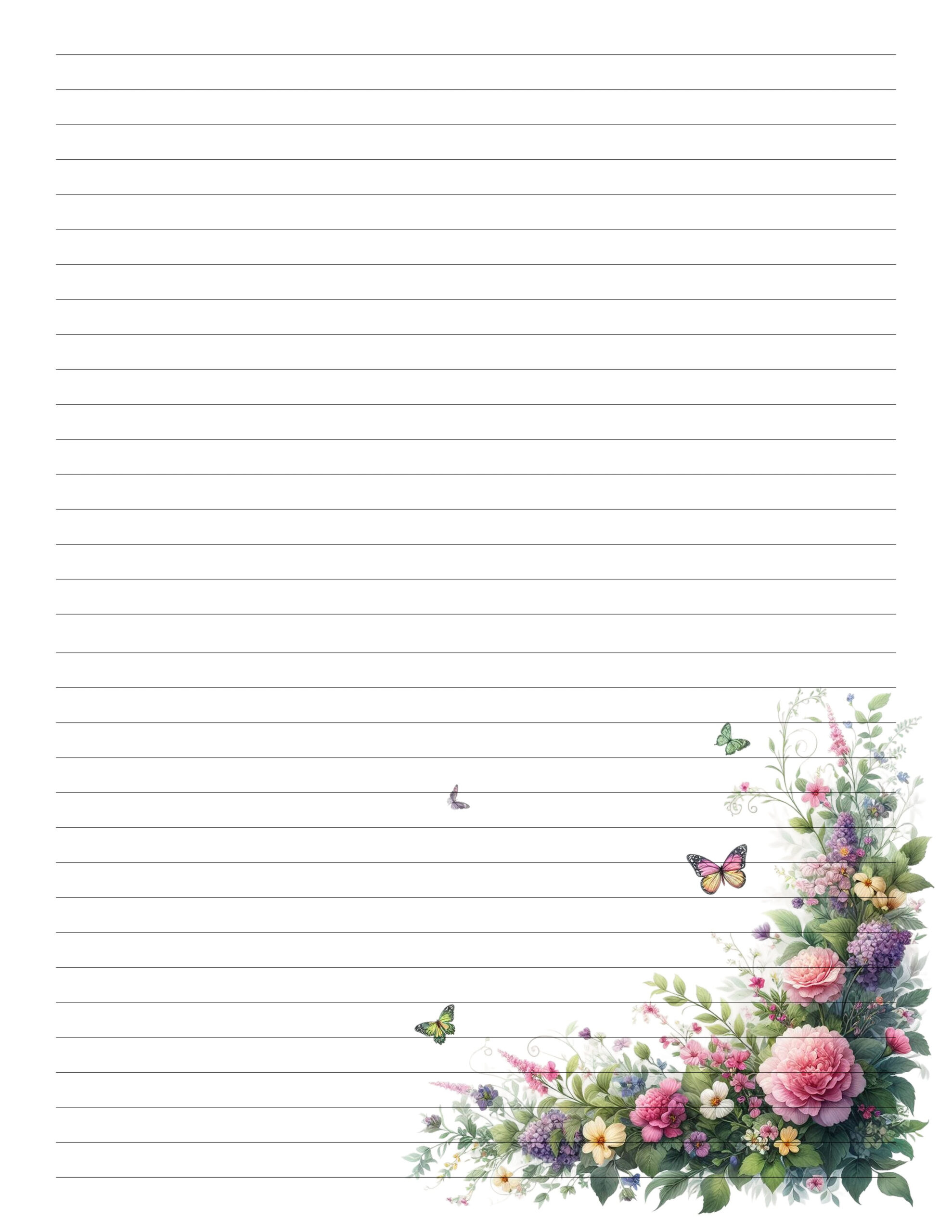 Free Printable Floral Stationary - The Cottage Market pertaining to Free Printable Floral Stationery Paper