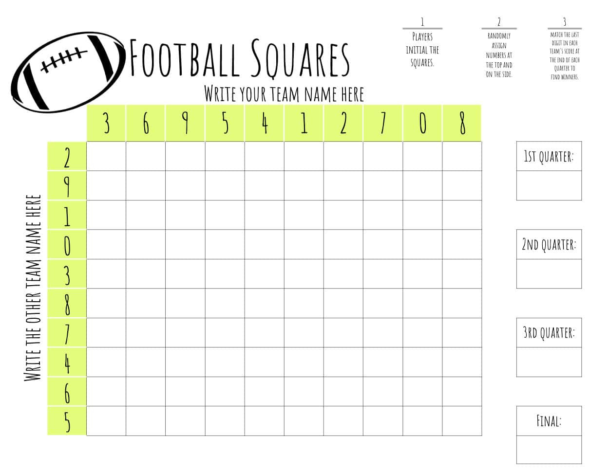 Free Printable Football Squares Template | Lamberts Lately inside Free Football Square Template Printable