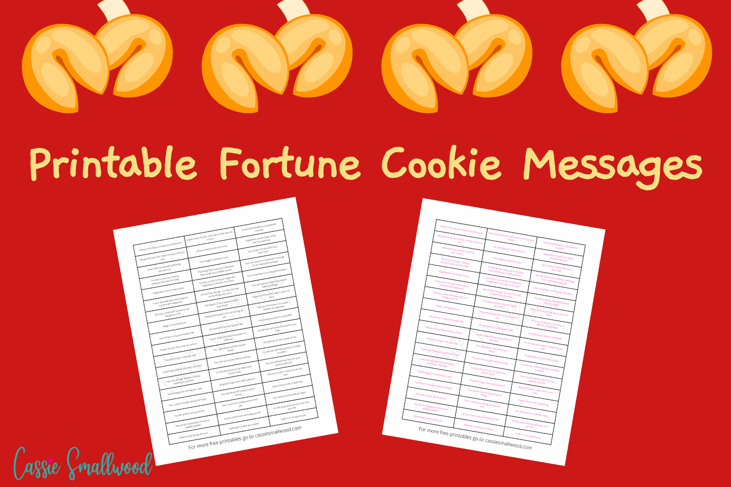 Free Printable Fortune Cookie Messages And Sayings - Cassie Smallwood with regard to Free Printable Paper Fortune Cookies