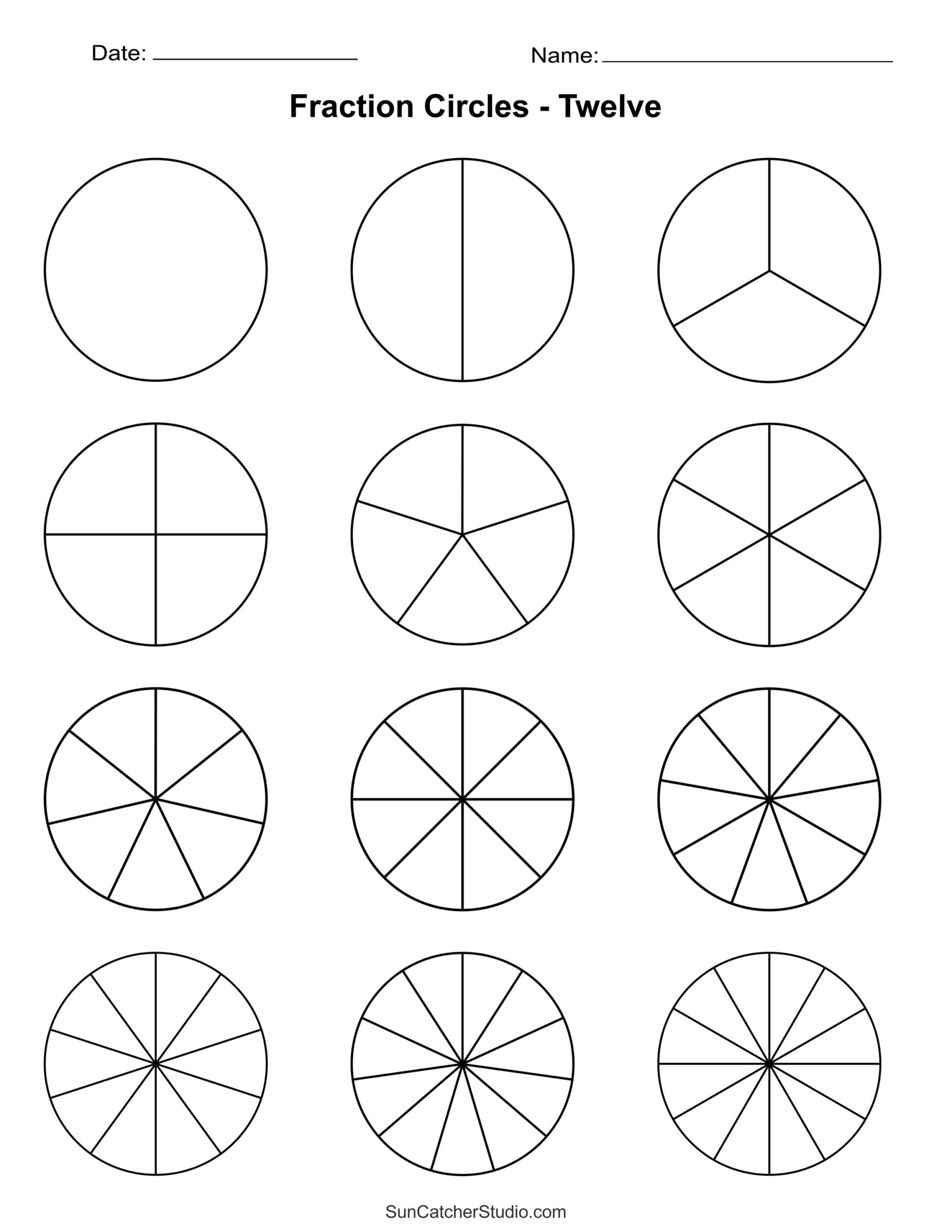 Free Printable Fraction Circles Templates And Worksheets – Free within Free Printable Blank Fraction Circles